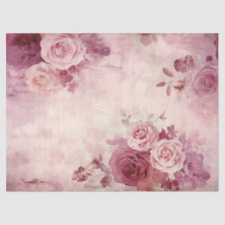 Papier Mousseline Aquarelle chic bordeaux et blush rose français