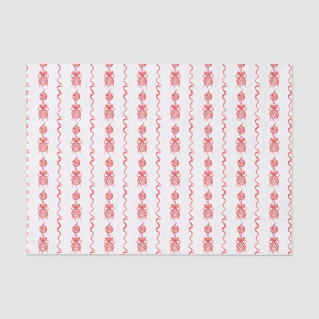 Papier Mousseline Aquarelle Chinoiserie Bow Garland Noël (Recto)