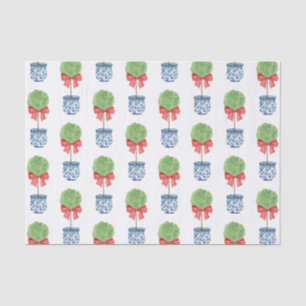 Papier Mousseline Aquarelle Chinoiserie Bow rouge Topio