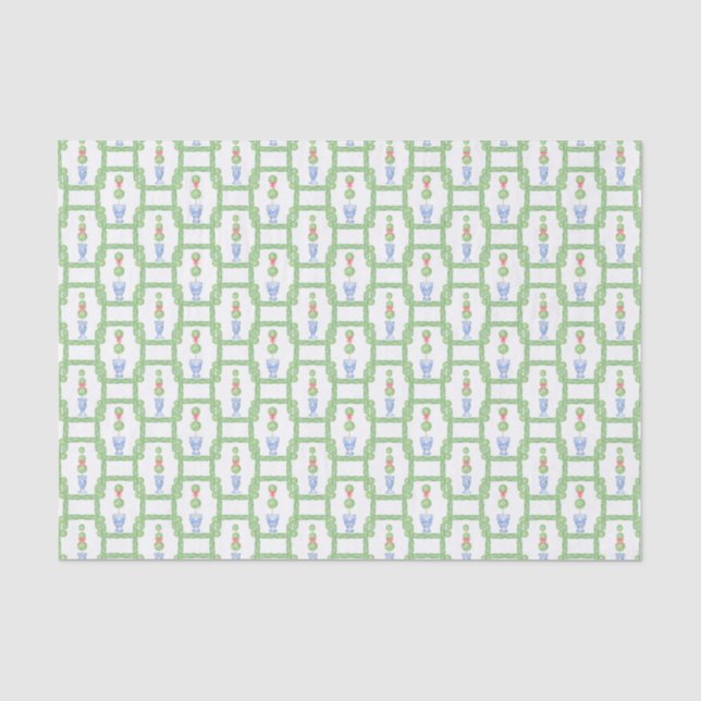 Papier Mousseline Aquarelle Chinoiserie Christmas Bow Topift Cadeau (Recto)
