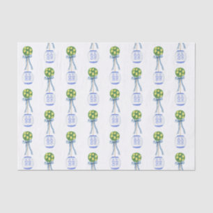 Papier Mousseline Aquarelle Chinoiserie Lemon Tree Topiary