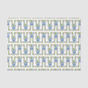 Papier Mousseline Aquarelle Chinoiserie Mandarins Garland
