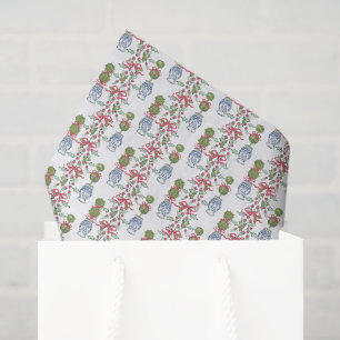 Papier Mousseline Aquarelle Chinoiserie Noël Bow rouge Topio