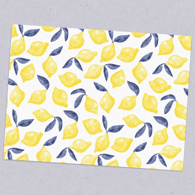 Papier Mousseline Aquarelle Citron Motif (Créateur téléchargé)
