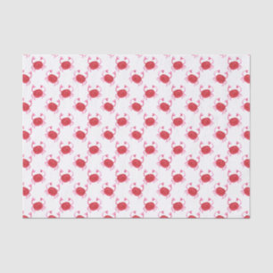 Papier Mousseline aquarelle crabes rouges mignons enveloppant le tis