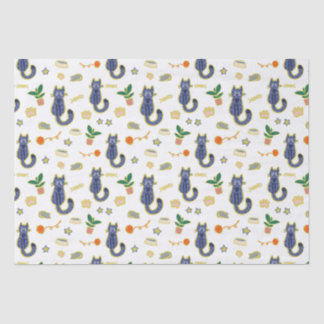 Papier Mousseline Aquarelle Cute Chats Motif
