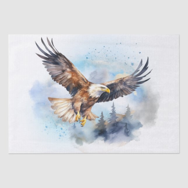 Papier Mousseline Aquarelle d'aigle à tête blanche (Recto)