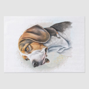Papier Mousseline Aquarelle de chien Beagle mignonne