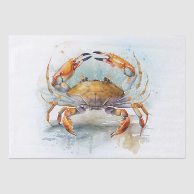Papier Mousseline Aquarelle de crabe de mer (Recto)