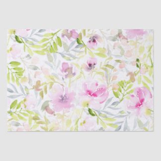 Papier Mousseline Aquarelle de feuillage floral