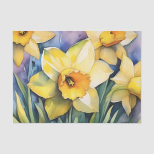 Papier Mousseline Aquarelle de jonquilles éclairées
