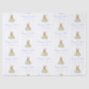 Papier Mousseline Aquarelle de lapin mignon de Pâques personnalisé