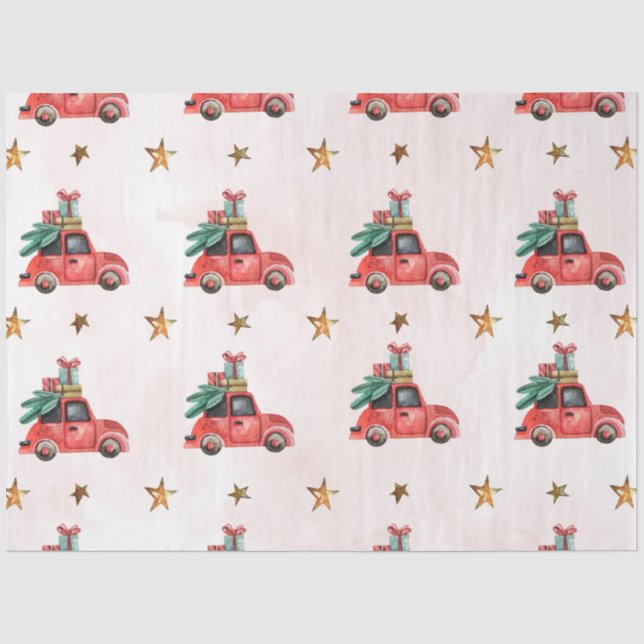Papier Mousseline Aquarelle de Noël GoldI Design 17 (Recto)