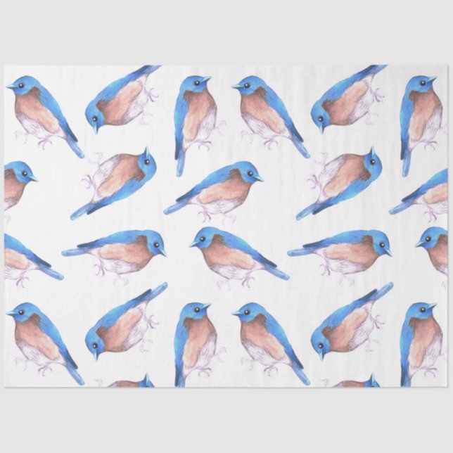Papier Mousseline Aquarelle des bleus de l'Est (Recto)