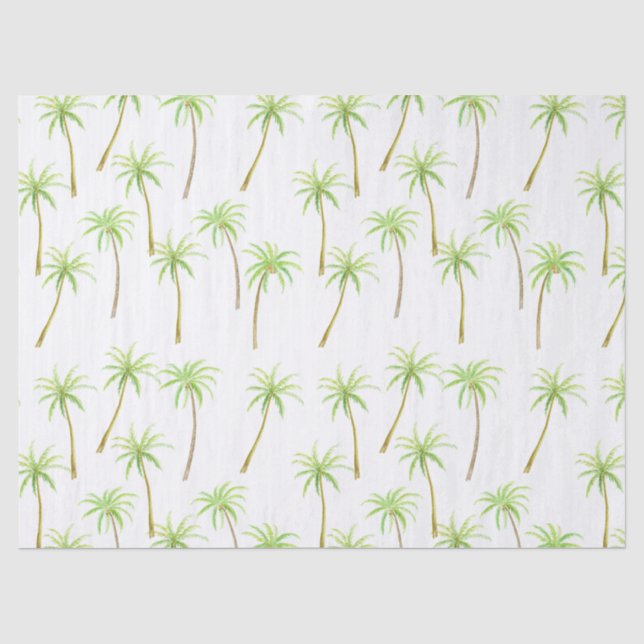 Papier Mousseline Aquarelle des palmiers tropicaux (Recto)