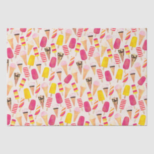 Papier Mousseline Aquarelle douce été crème glacée