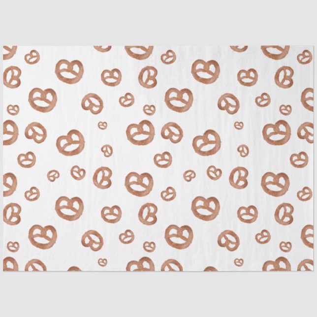 Papier Mousseline Aquarelle douce salée Motif Pretzel (Recto)