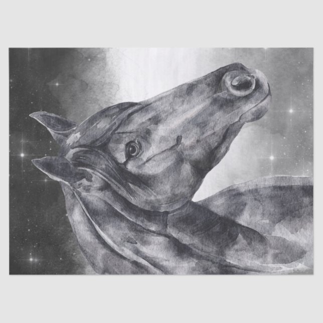 Papier Mousseline Aquarelle du cheval (Recto)