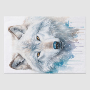 Papier Mousseline Aquarelle du loup arctique