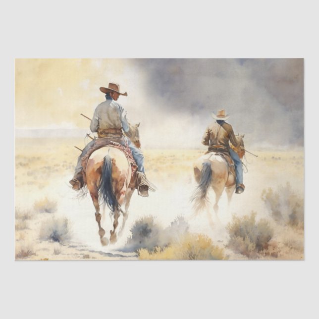 Papier Mousseline Aquarelle Dusty Western "Prairie Storm" (Recto)