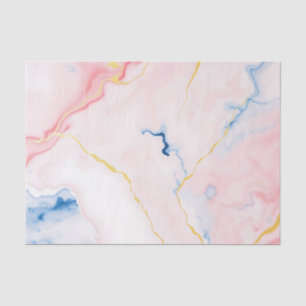 Papier Mousseline Aquarelle en marbre Abstrait en bleu pastel Pinks
