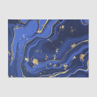 Papier Mousseline Aquarelle en marbre bleu d'Indigo