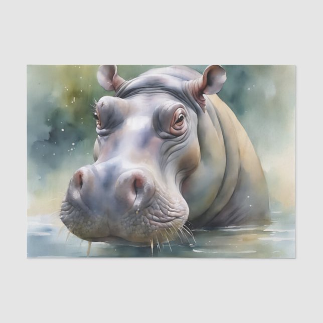 Papier Mousseline Aquarelle Ethereal Hippo (Recto)