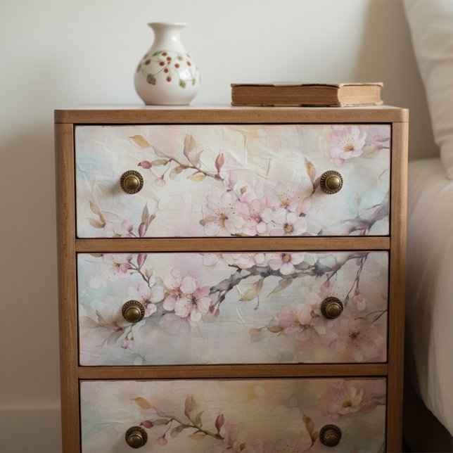 Papier Mousseline Aquarelle Ethérée Pink Chercher Fleur Branche (Créateur téléchargé)