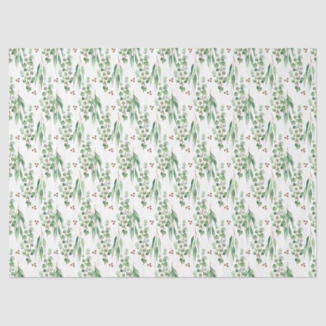 Papier Mousseline Aquarelle Eucalyptus Series Design 2 (Recto)