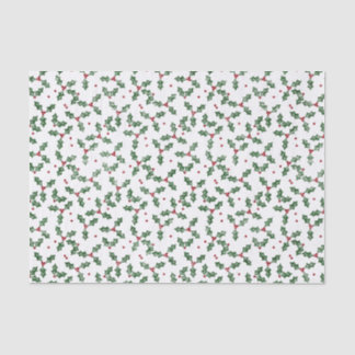 Papier Mousseline Aquarelle Festive Noël Holly