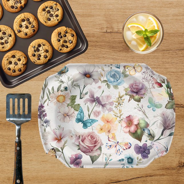 Papier Mousseline Aquarelle Fleurs Découpage papier biseau (Créateur téléchargé)