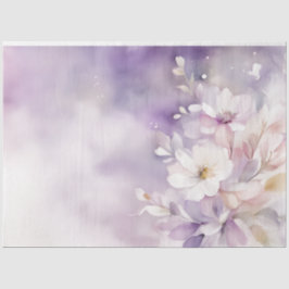 Papier Mousseline Aquarelle Floral 18b Découpage