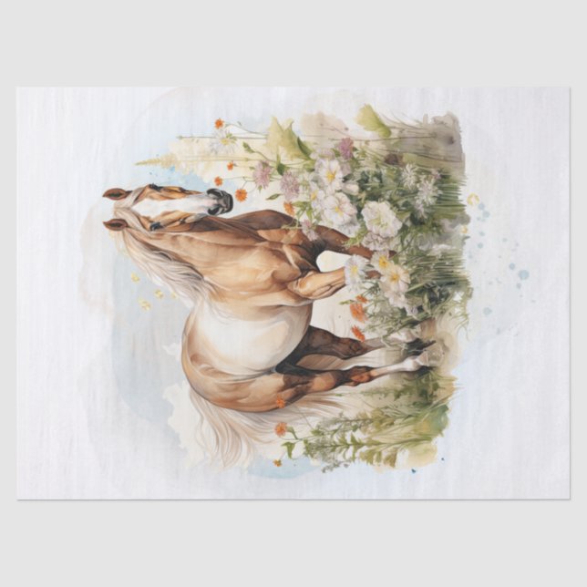 Papier Mousseline Aquarelle Florale (Recto)