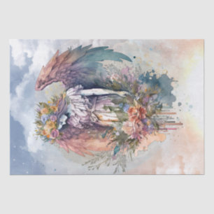 Papier Mousseline Aquarelle florale Angel