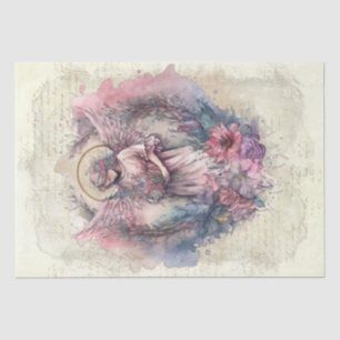 Papier Mousseline Aquarelle florale Angel
