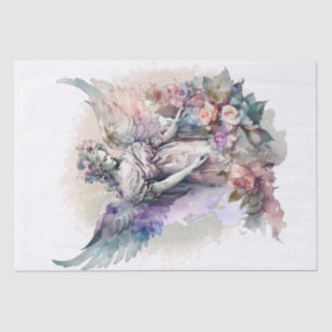 Papier Mousseline Aquarelle florale Angel