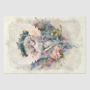 Papier Mousseline Aquarelle florale Angel