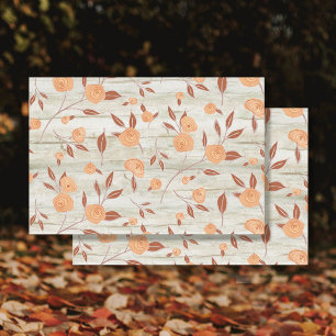 Papier Mousseline Aquarelle Florale Boho Peach Moderne Bois Découpag