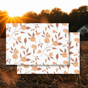 Papier Mousseline Aquarelle Florale Boho Peach Moderne Vine Decoupag