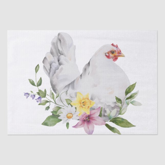Papier Mousseline Aquarelle florale de Hen (Recto)