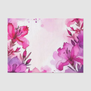 Papier Mousseline Aquarelle florale de l'Azalée