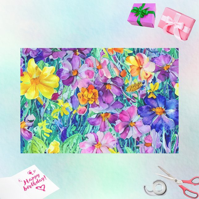 Papier Mousseline Aquarelle florale Découpage artistique digne (Créateur téléchargé)
