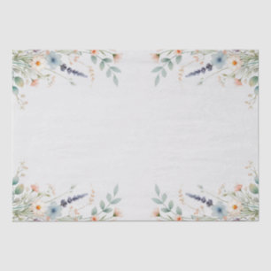 Papier Mousseline Aquarelle Florale Fleur Sauvage Mariage de Printem