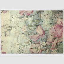 Aquarelle Florale rose et bleu