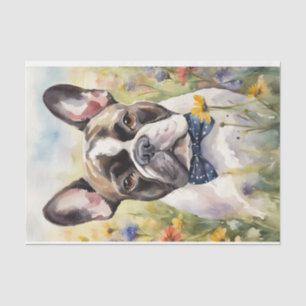 Papier Mousseline Aquarelle French Bulldog dans la page de découpage