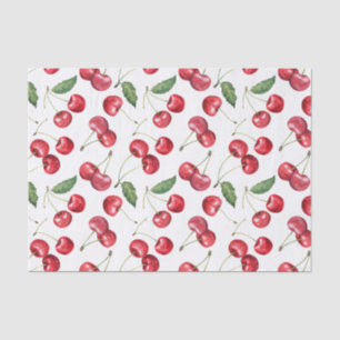 Papier Mousseline Aquarelle Fruit rouge cerise