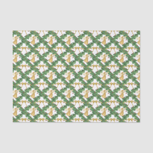 Papier Mousseline Aquarelle Golden Angel Garland (Recto)