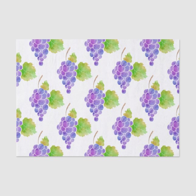 Papier Mousseline Aquarelle Grappes Motif 2 (Recto)
