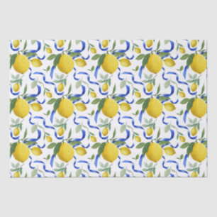 Papier Mousseline Aquarelle Italienne Carrelage Citron Motif