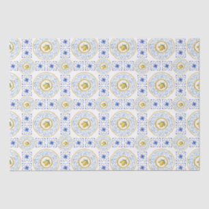 Papier Mousseline Aquarelle Italienne Carrelage Citron Motif